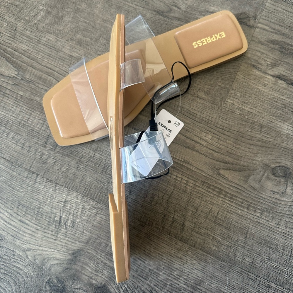 Express | Beige Sandals with Clear Straps - Picture 3 of 3
